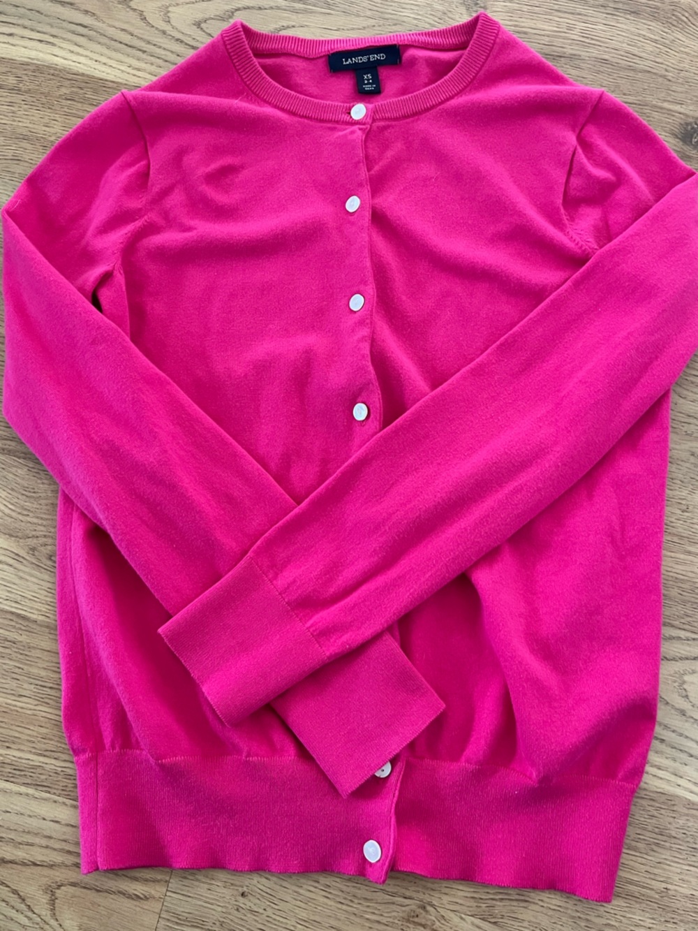 Like New! Land’s End bright pink cardigan - xs